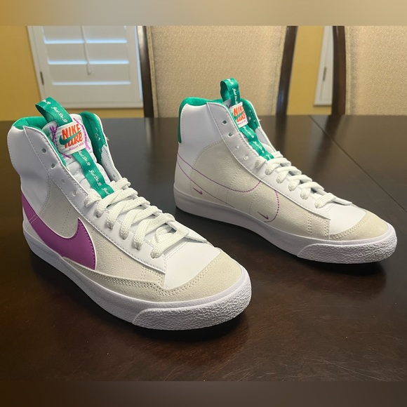 New Nike Blazer Mid 77 White Pink Fuchsia Sneaker Shoes